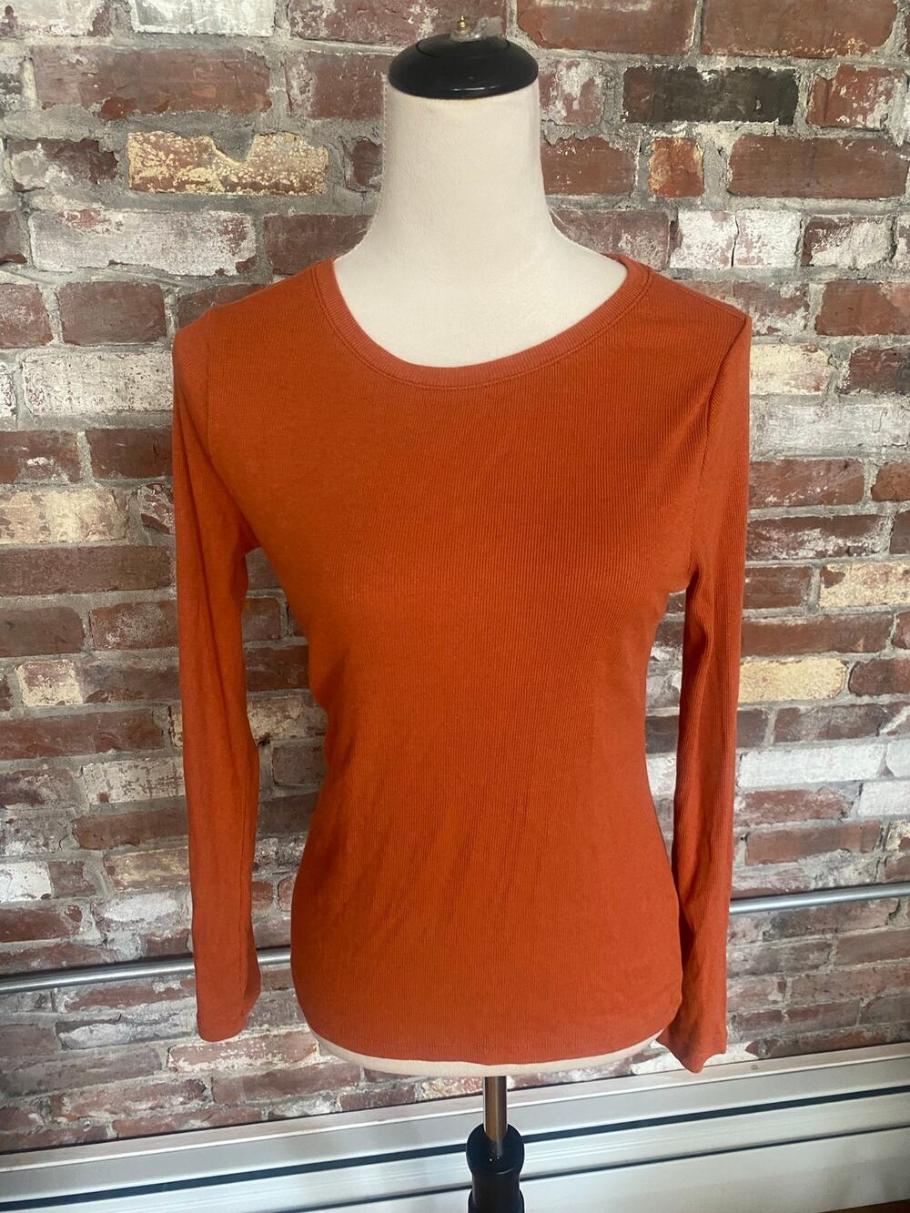 A New Day Long Sleeve Ribbed Crewneck Top (Size Small)